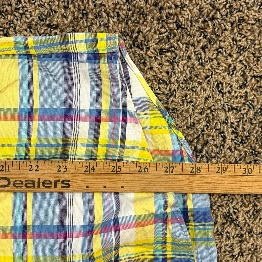 Polo Ralph Lauren Plaid Short Sleeve Button Down Shirt Men's Large Yellow Blue